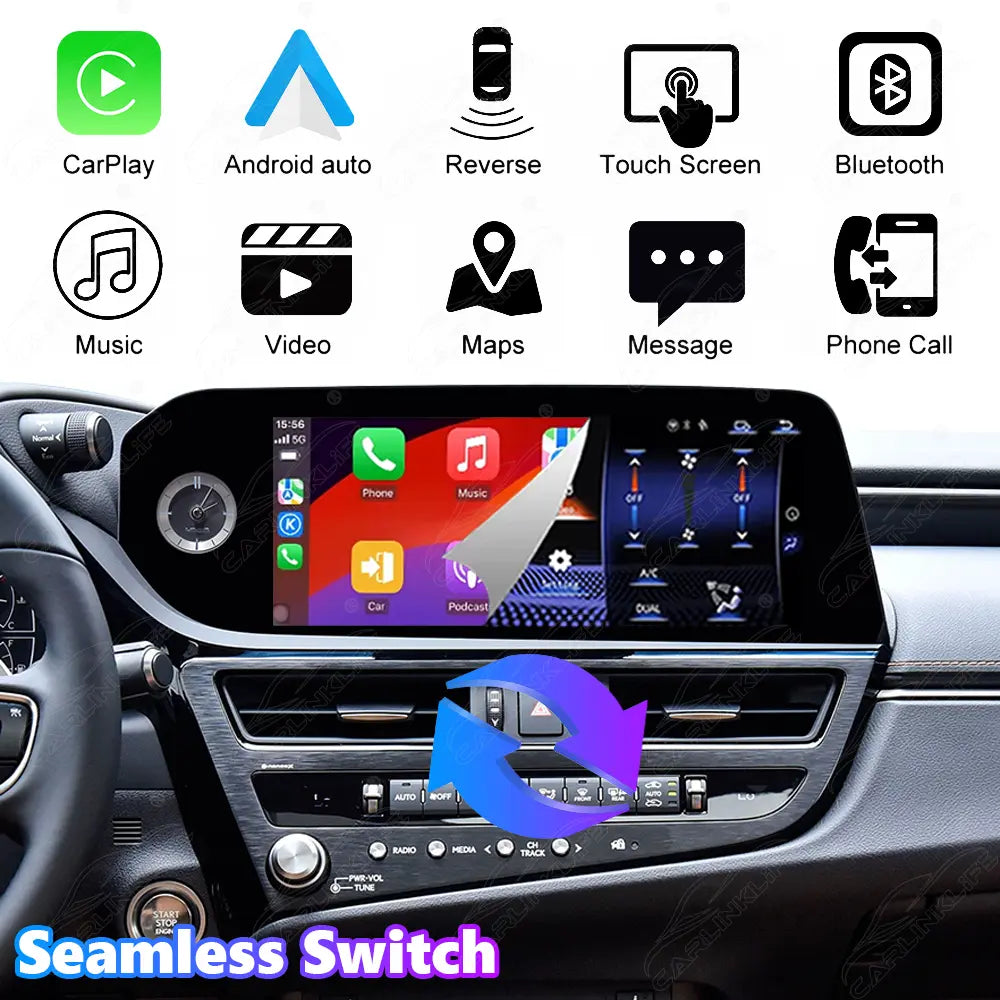 12.3 Inch Linux Touch Screen For Lexus ES 2022-2023 Wireless Carplay Android Auto Car Radio
