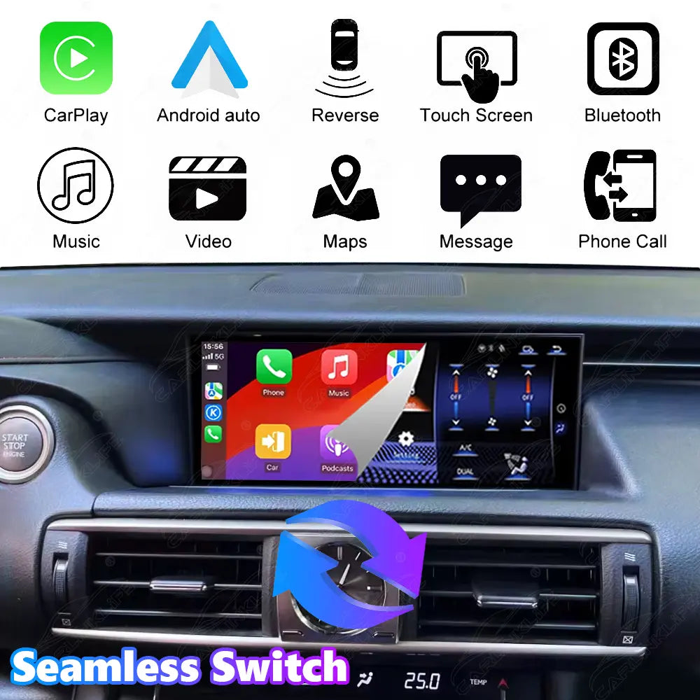 10.25 Inch Linux Touch Screen For Lexus IS / RC 2013-2019 Wireless Carplay Android Auto Car Radio
