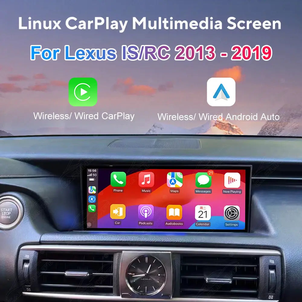 10.25 Inch Linux Touch Screen For Lexus IS / RC 2013-2019 Wireless Carplay Android Auto Car Radio