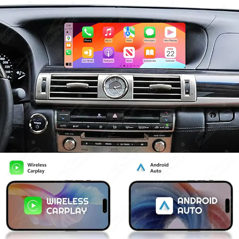 Lexus LS460 LS600h 2013–2017 12.3" Android Car Stereo Apple CarPlay Android Auto Screen Upgrade