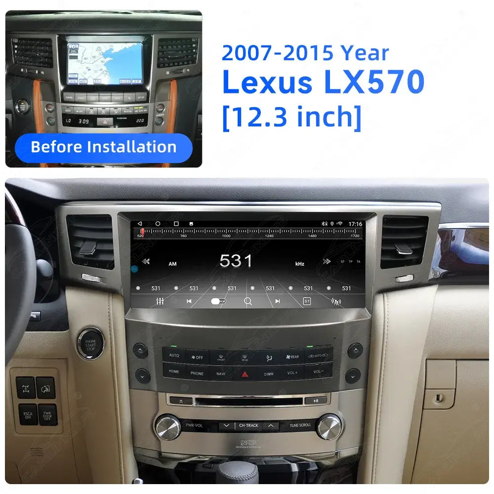 12.3 inch Android Car Radio For Lexus LX570 2007-2015 Car Stereo CarPlay Multimedia Player