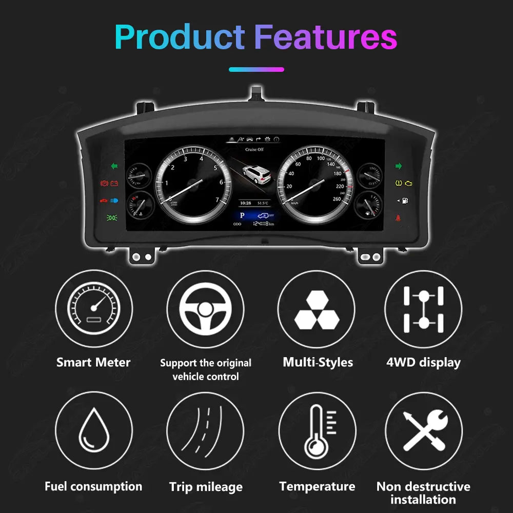 LCD Digital Cluster For Lexus LX570 2007-2017 Linux Dashboard Gauge Cluster