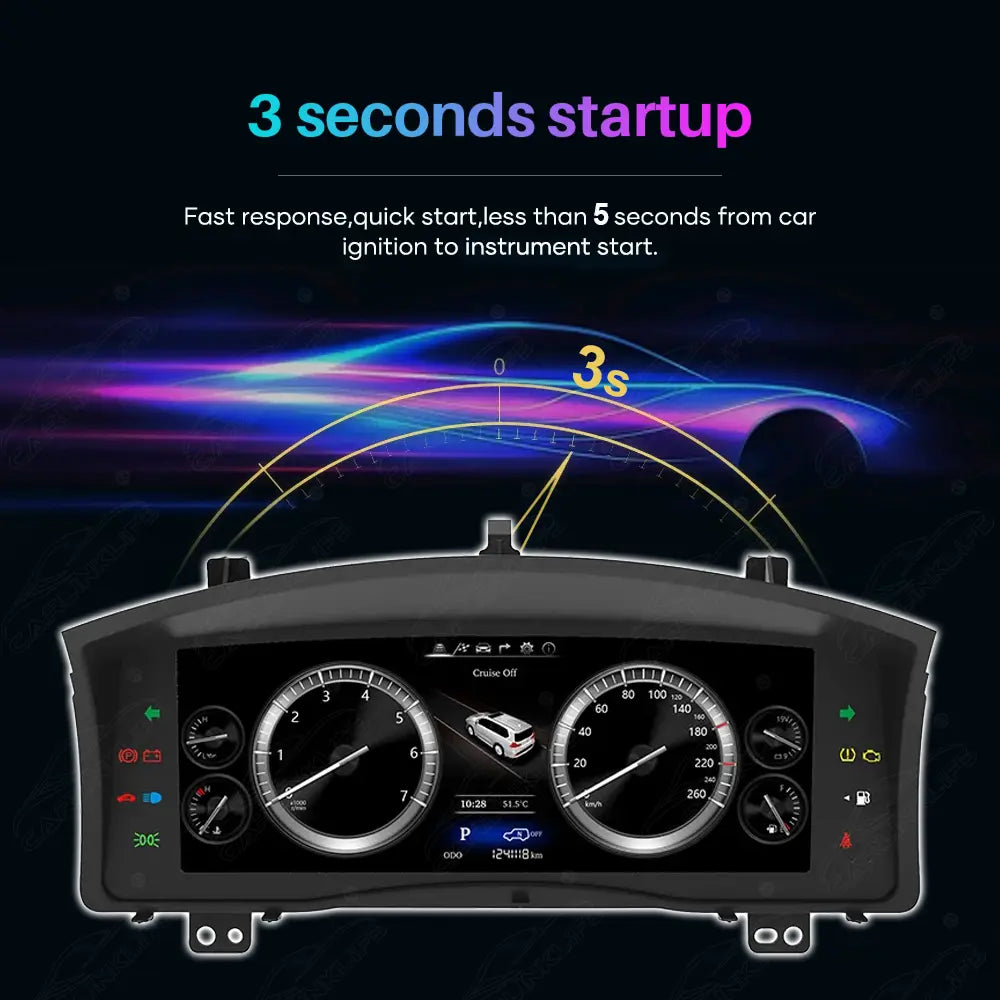 LCD Digital Cluster For Lexus LX570 2007-2017 Linux Dashboard Gauge Cluster
