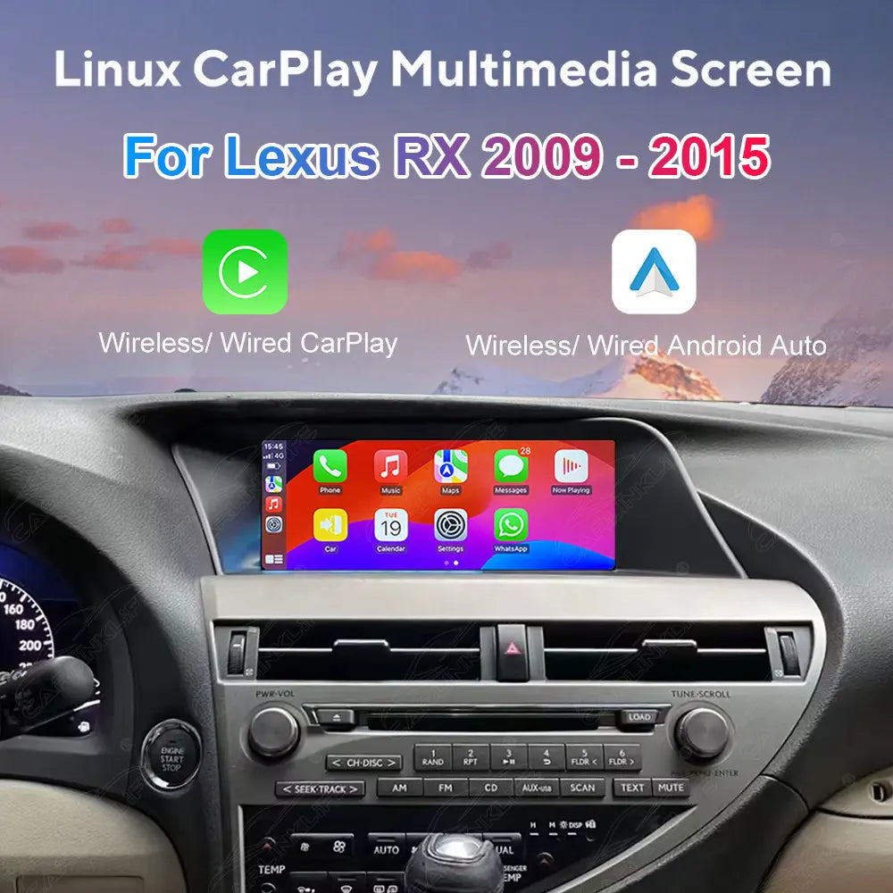 10.25 Inch Linux Touch Screen For Lexus RX 2009-2015 Wireless Carplay Android Auto Car Radio
