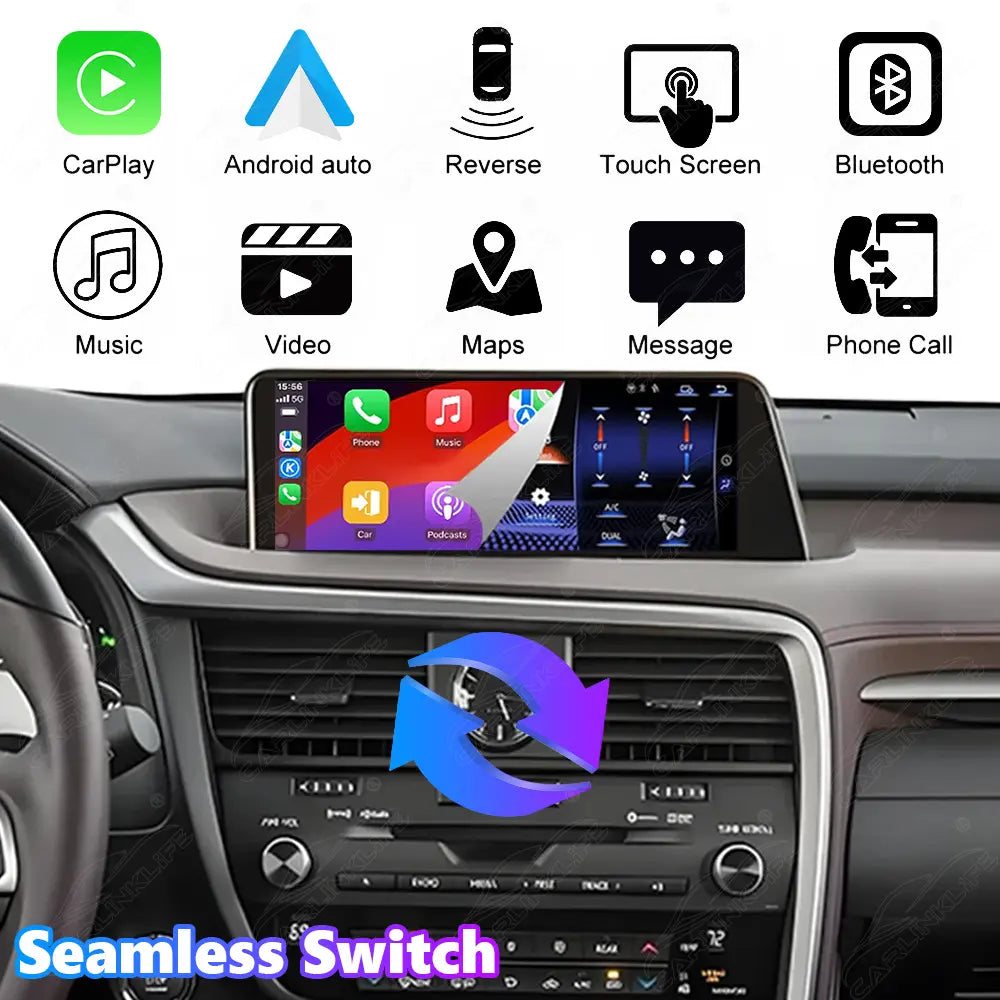 12.3 Inch Linux Touch Screen For Lexus RX 2015-2019 Wireless Carplay Android Auto Car Radio
