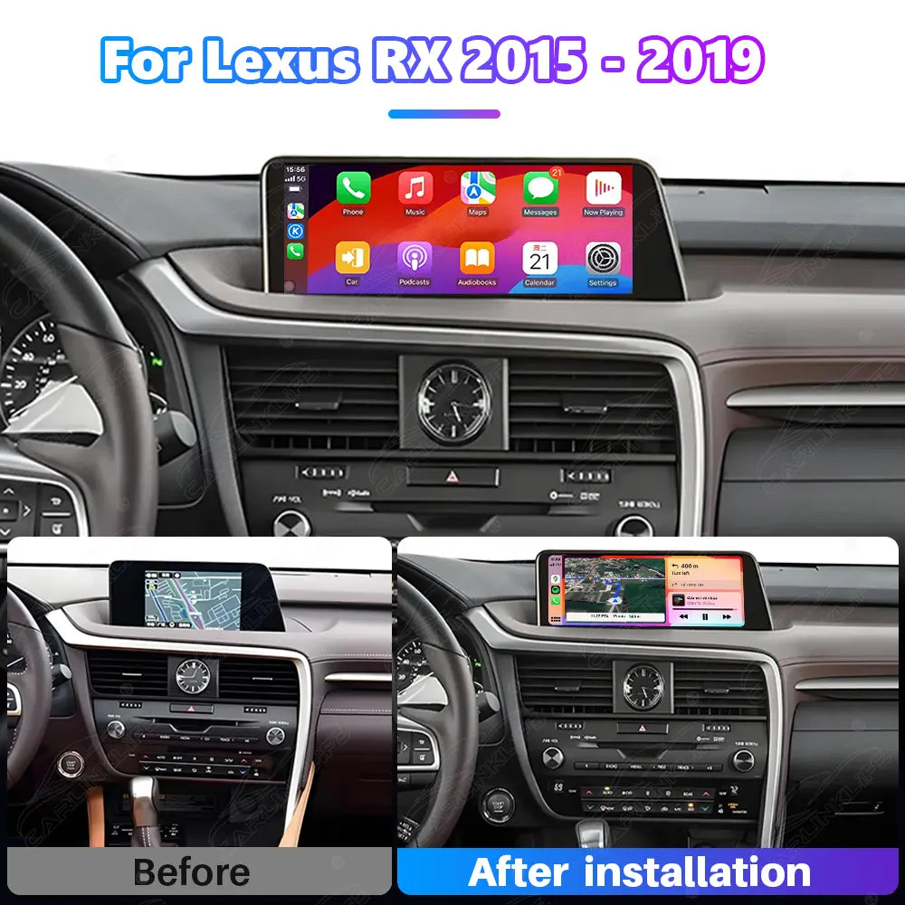 12.3 Inch Linux Touch Screen For Lexus RX 2015-2019 Wireless Carplay Android Auto Car Radio