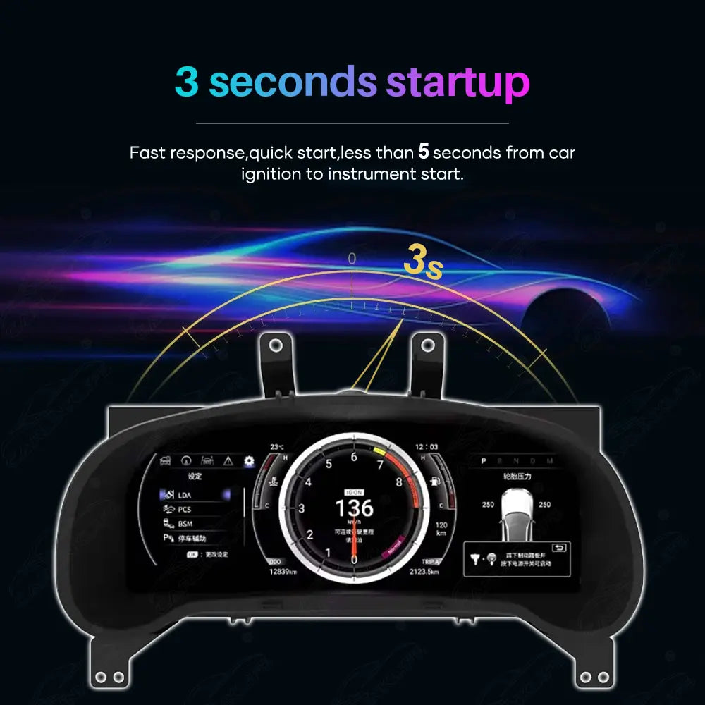 LCD Digital Cluster For Lexus RX 2016-2021 Linux Dashboard Gauge Cluster