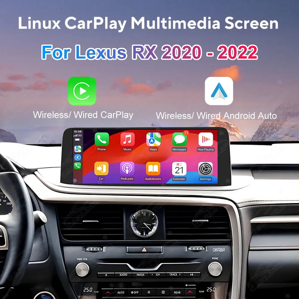 12.3 Inch Linux Touch Screen For Lexus RX 2020-2022 Wireless Carplay Android Auto Car Radio