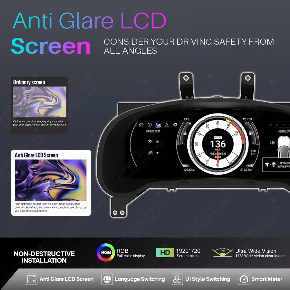 LCD Digital Cluster For Lexus RX 2016-2021 Linux Dashboard Gauge Cluster