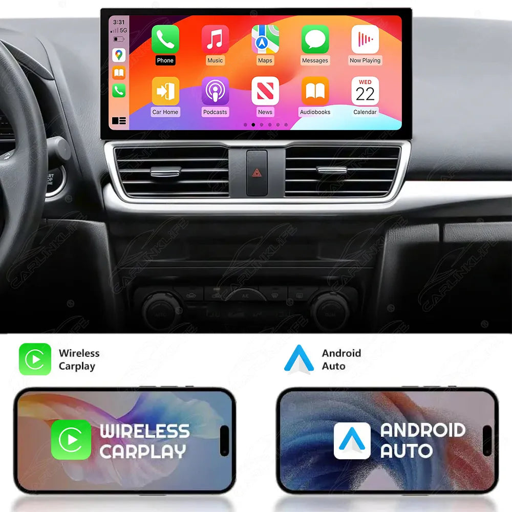 Mazda 3 / Axela (2013–2018) 12.3" Android Car Stereo Apple CarPlay Android Auto Screen Upgrade
