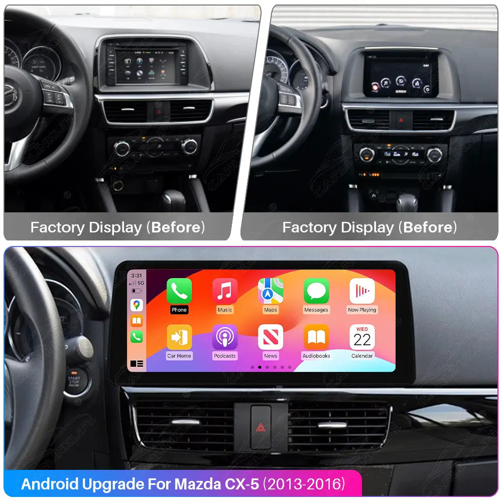 Mazda CX-5 (2013–2016) 12.3" Android Car Screen Upgrade with Wireless CarPlay & Android Auto | Retains OEM System