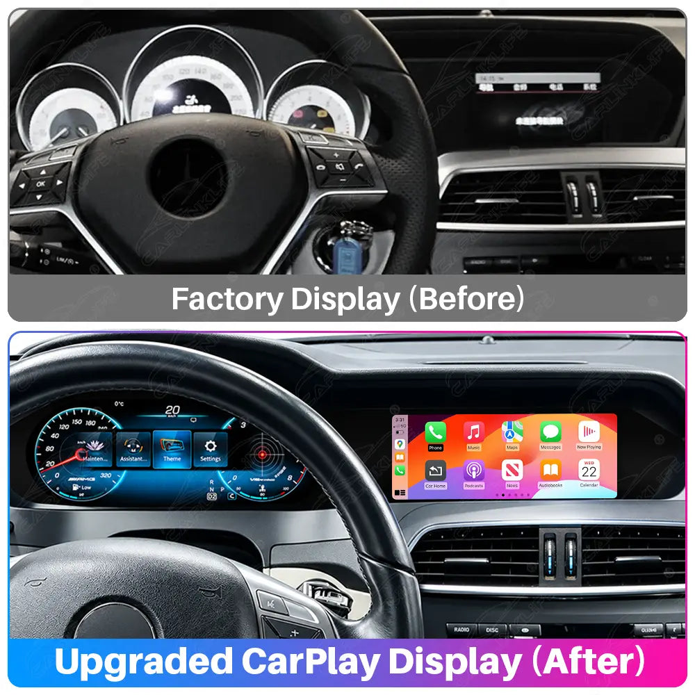Mercedes-Benz C-Class W204 (2011–2014) 24.6" Digital Cluster & Linux Screen Upgrade | Wireless CarPlay & Android Auto
