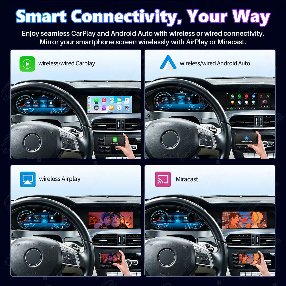 Mercedes-Benz C-Class W204 (2011–2014) 24.6" Digital Cluster & Linux Screen Upgrade | Wireless CarPlay & Android Auto