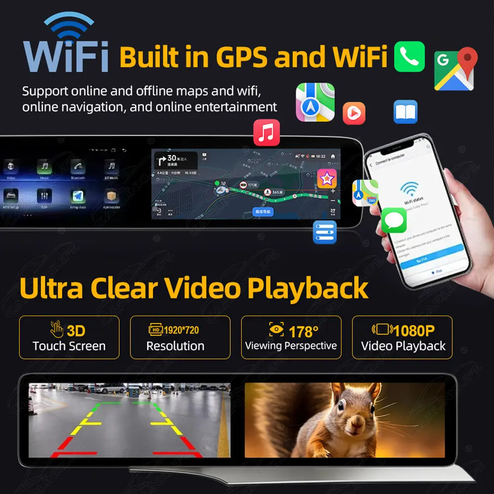 Mercedes-Benz C-Class W205 & GLC X253 (2015–2022) 24.6" Dual Screen Android Screen Upgrade | Wireless CarPlay & Android Auto | Retains OEM System