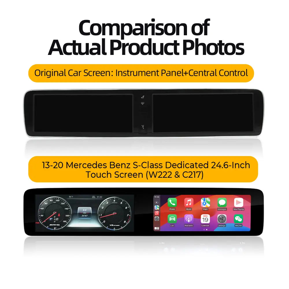 Mercedes-Benz S-Class W222/C217 (2013–2020) 12.3" Dual Screen Android Upgrade | Wireless CarPlay & Android Auto | OEM LCD Cluster Retained