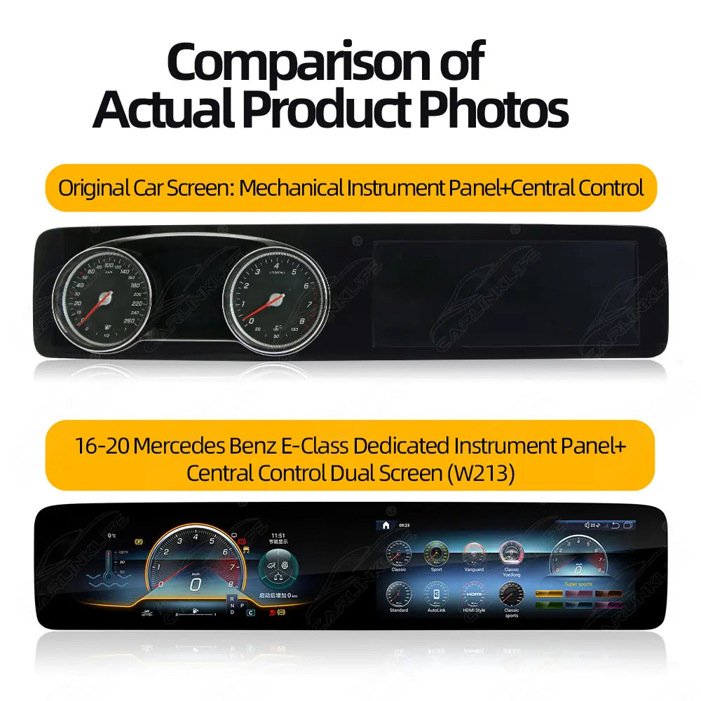 Mercedes-Benz E-Class W213 (2016–2020) 24.6" Digital Cluster & Android Screen Upgrade | Wireless CarPlay & Android Auto | Analog Cluster Only