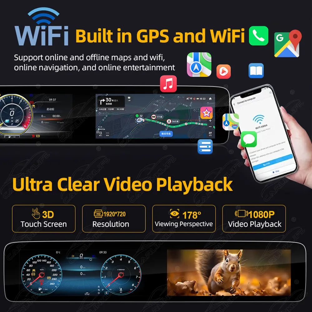 Mercedes-Benz E-Class W213 (2016–2020) 24.6" Digital Cluster & Android Screen Upgrade | Wireless CarPlay & Android Auto | Analog Cluster Only