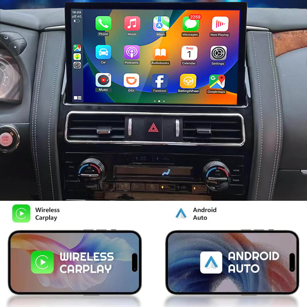 13.3 Inch Android Car Radio For Nissan Armada Y62 Patrol Infiniti QX80 QX56 2010-2022 Car Stereo CarPlay Multimedia Player