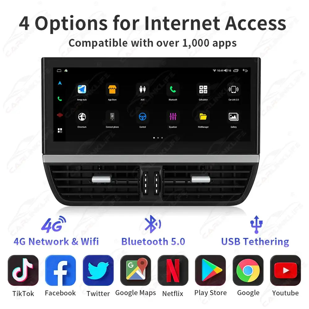 Porsche Cayenne 2010-2017 Touch Screen 12.3" Car Stereo Android Car Radio GPS Navigation WiFi Carplay/ Stop Watch/ AC Panel