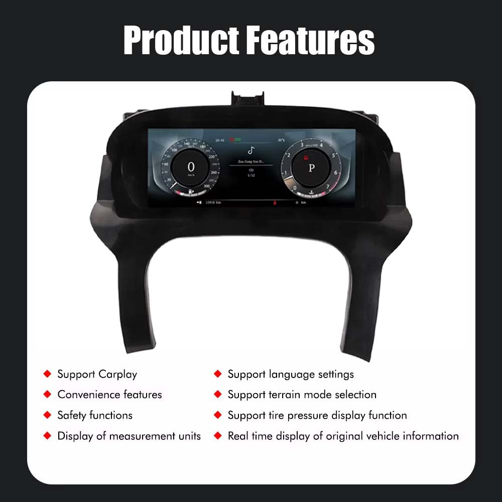 12.3" CarPlay LCD Digital Cluster For Range Rover Evoque L538 2012-2018 Linux Dashboard Gauge Cluster