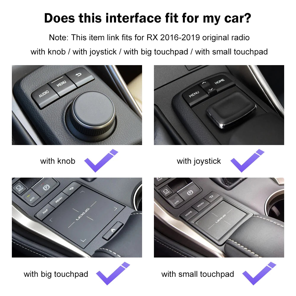 Wireless Apple CarPlay Interface for 12.3 inch Lexus RX LX GS ES 2016-2021 Android Auto Upgrade Module