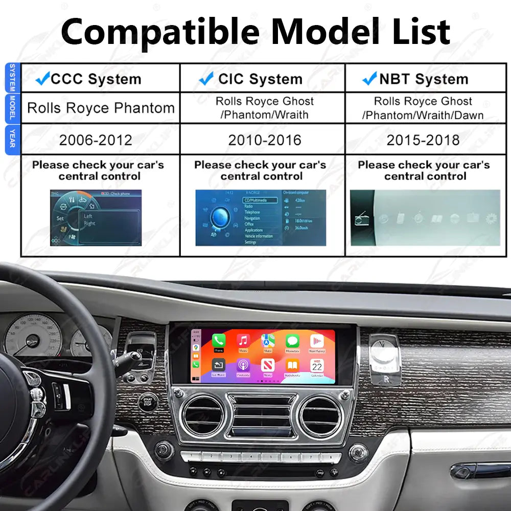 Wireless Apple Carplay Android Auto For Rolls Royce Phantom/Ghost/Dawn/Wraith 2006-2018 CarPlay Retrofit Module