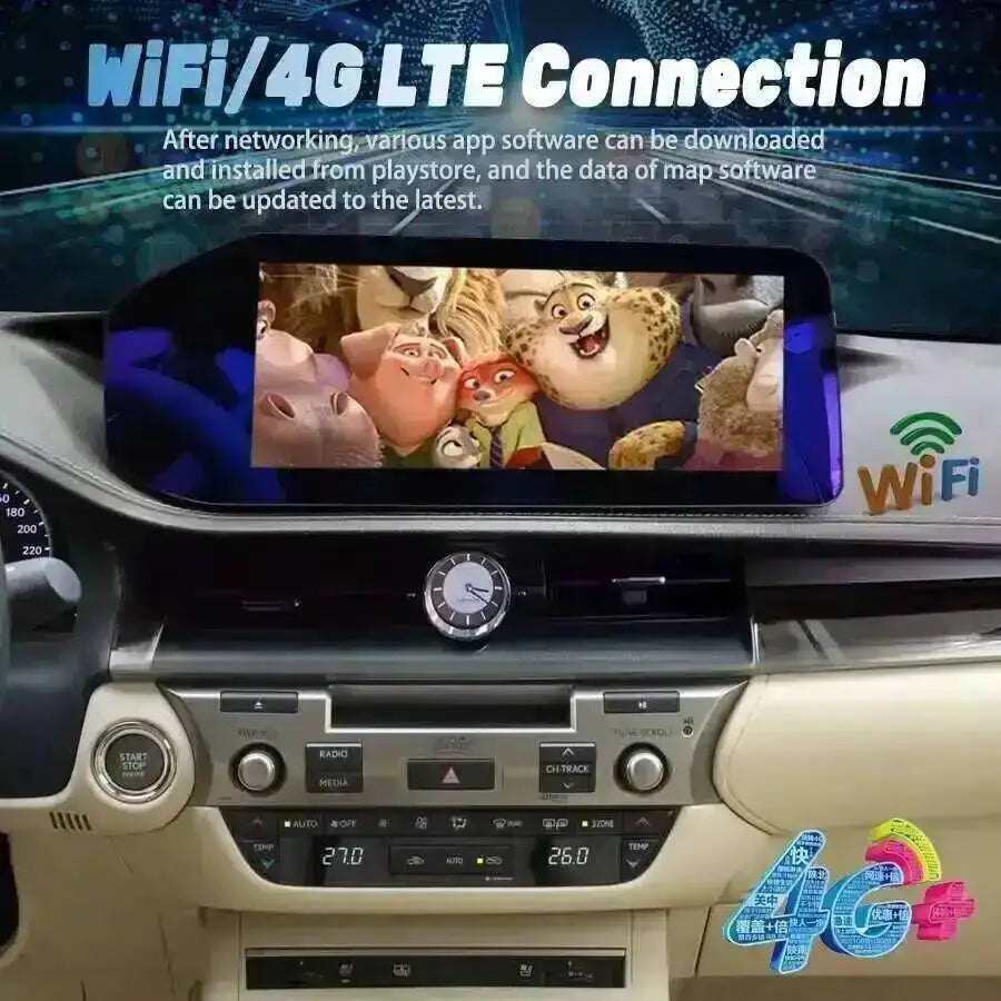 Lexus ES 2013–2018 12.3" Android Car Stereo Apple CarPlay Android Auto Screen Upgrade