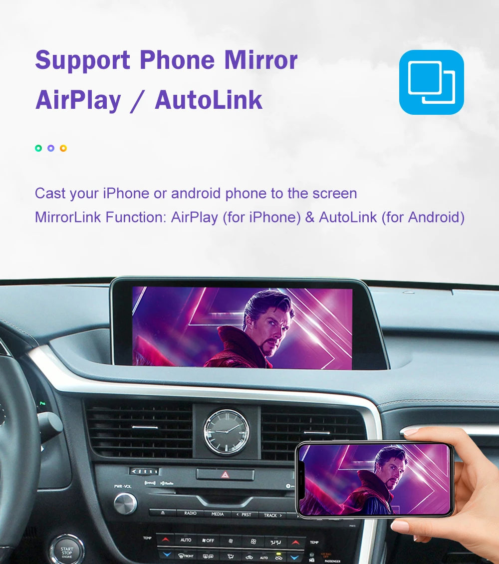Wireless Apple CarPlay Interface for 12.3 inch Lexus RX LX GS ES 2016-2021 Android Auto Upgrade Module