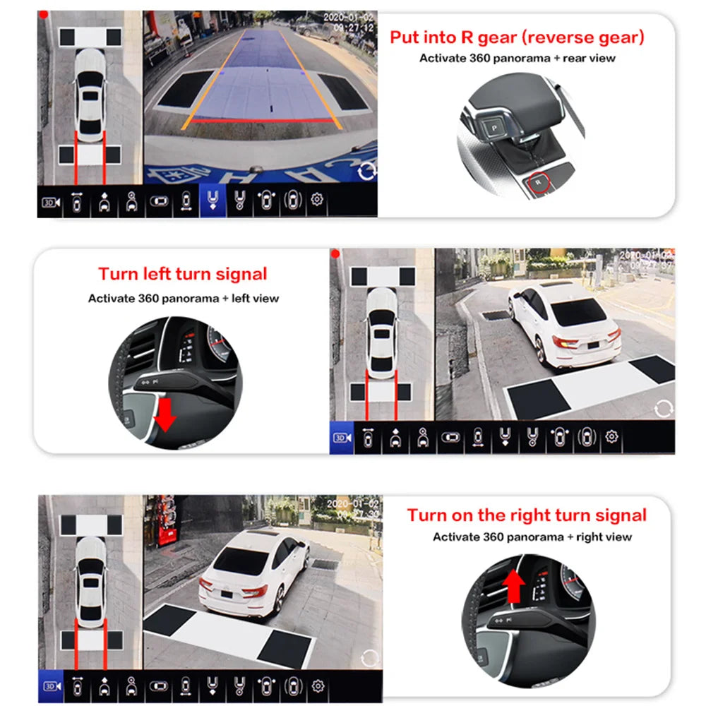 New AHD 1080P 3D 360 Degree HD Bird View System Cameras