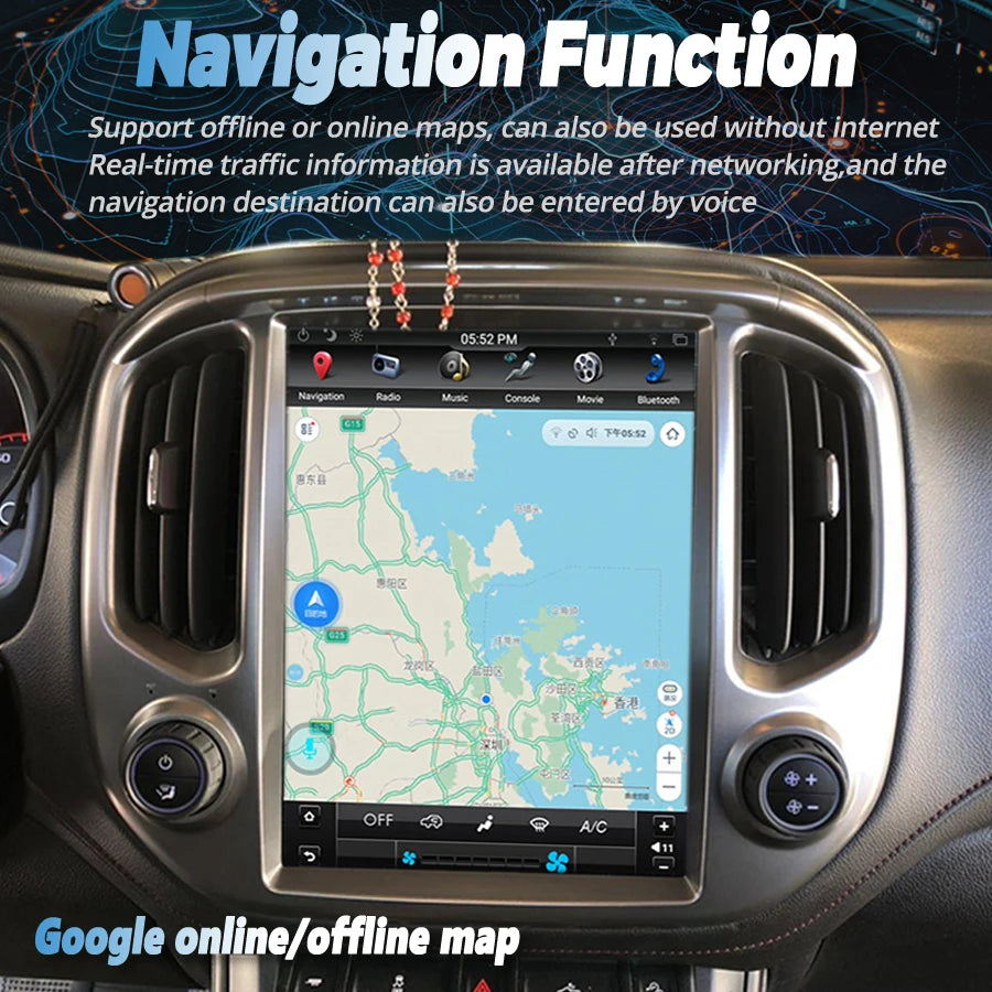 12.1 inch Android Car Radio for Chevrolet Colorado GMC Canyon 2015 - 2018 Stereo Replacement Tesla-Style Screen Built-in Carplay/Android Auto