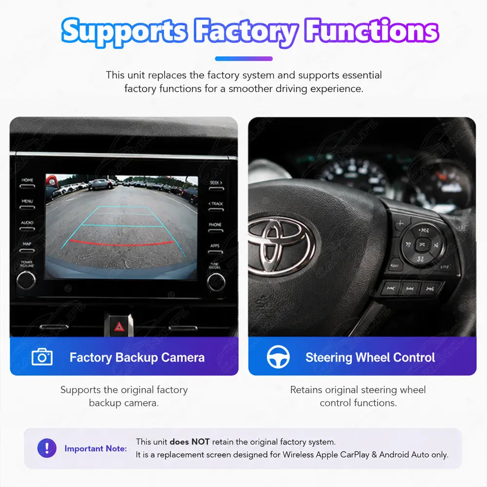 Toyota Corolla (2013–2019) 9" Linux Wireless CarPlay & Android Auto Screen Upgrade