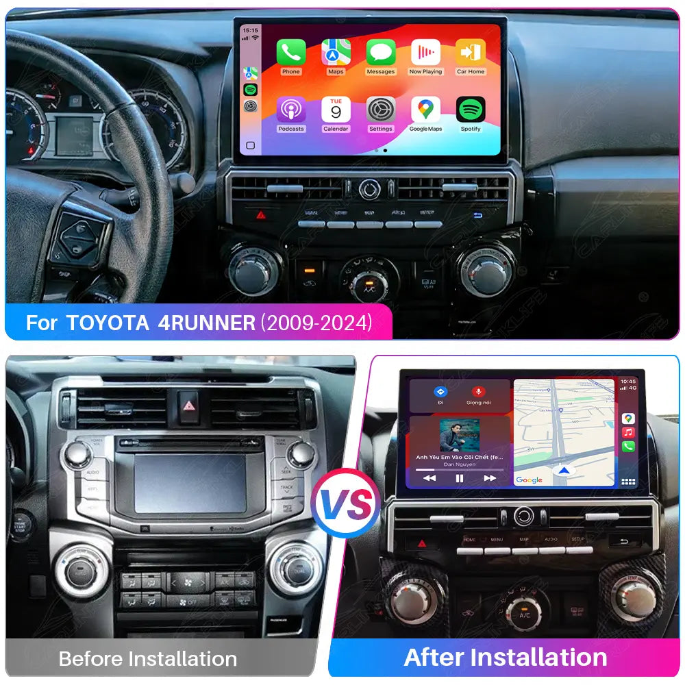 Toyota 4Runner 2009-2024 13.1" Android Car Stereo Apple CarPlay Android Auto Screen Upgrade