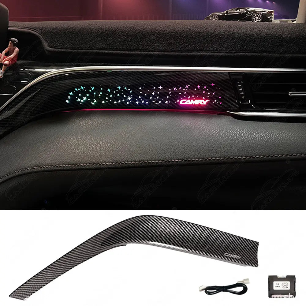 Carbon Fiber Look Passenger Side Dash Trim Strip For Toyota Camry – Self-Adhesive