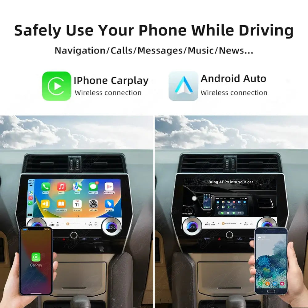 11.8 inch Android Car Radio For Toyota Prado 2010-2022 Car Stereo CarPlay Multimedia Player