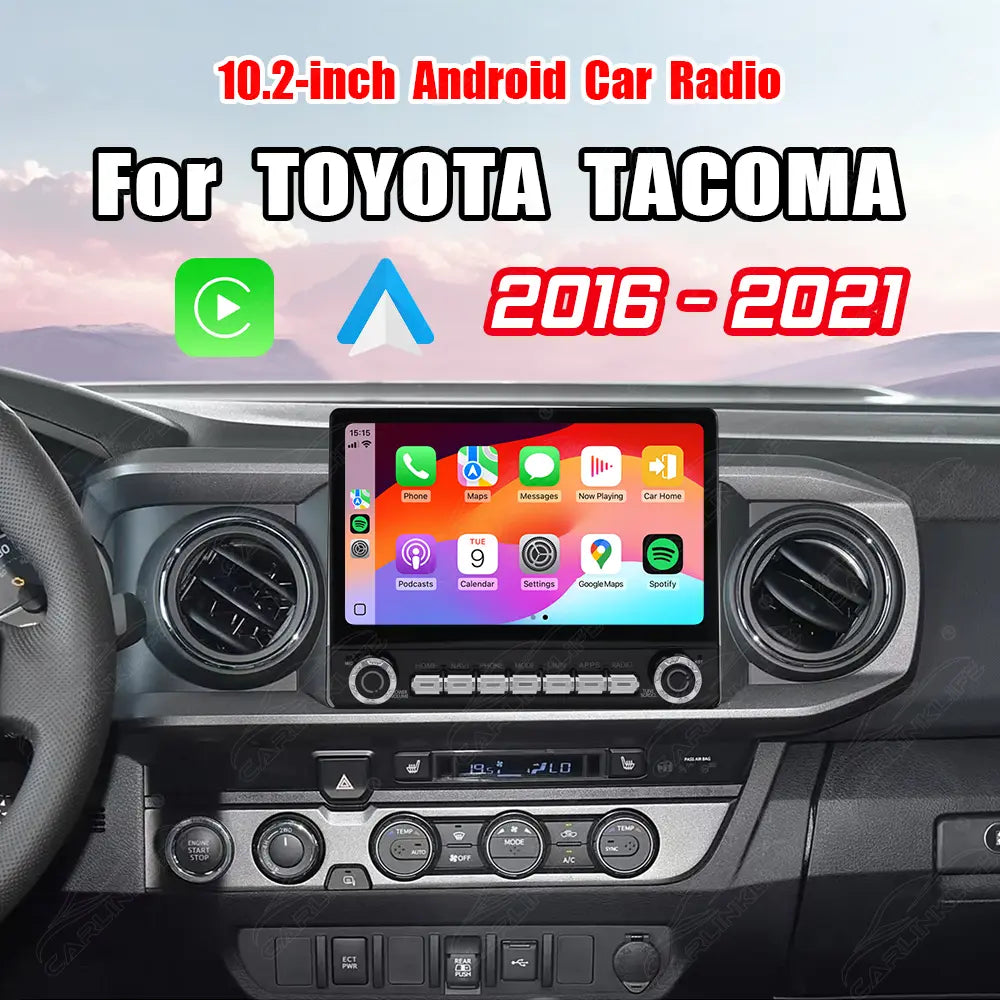 Toyota Tacoma 2016-2021 10.2" Android Car Stereo Apple CarPlay Android Auto Screen Upgrade
