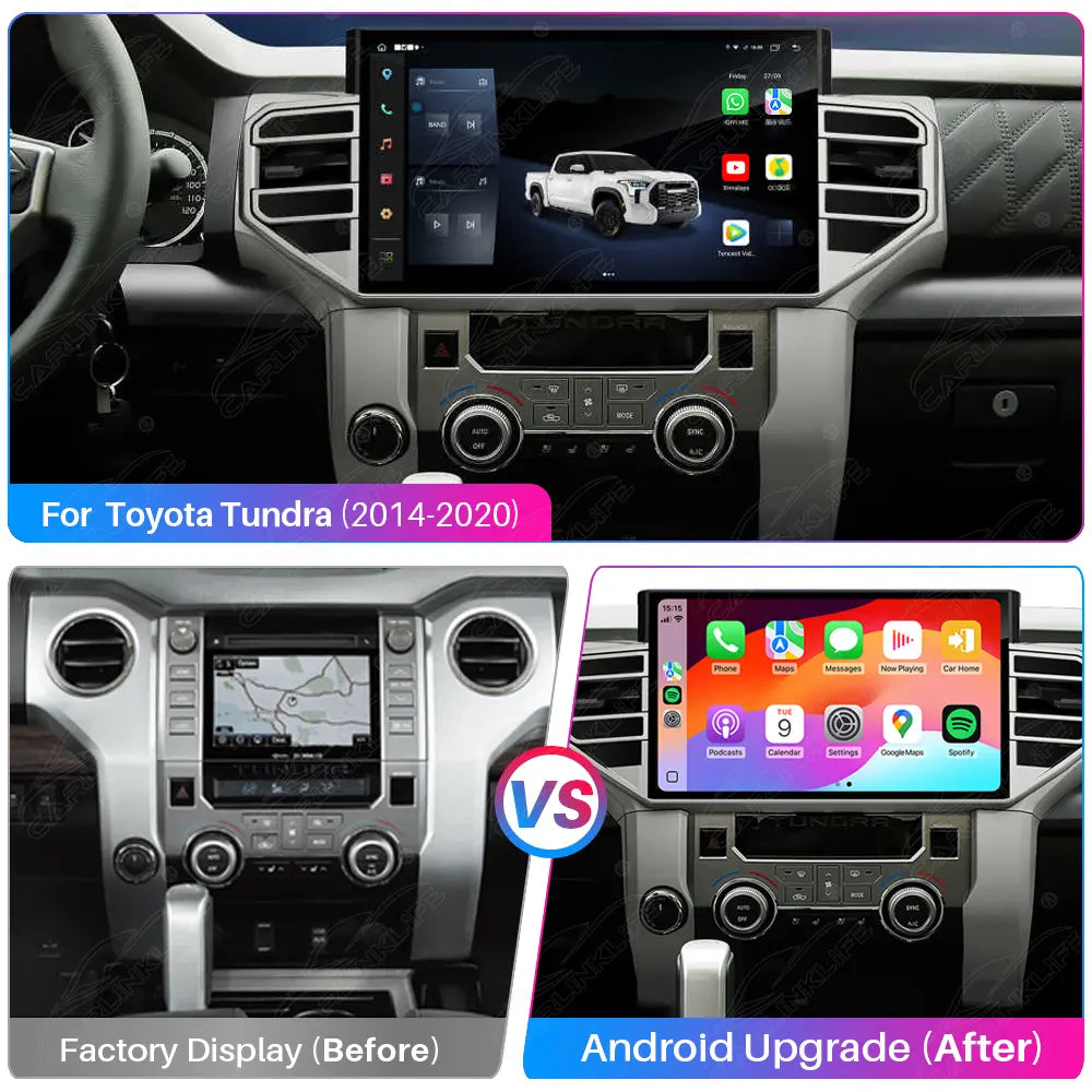 Toyota Tundra 2014-2020 14.6" Android Car Stereo Apple CarPlay Android Auto Screen Upgrade