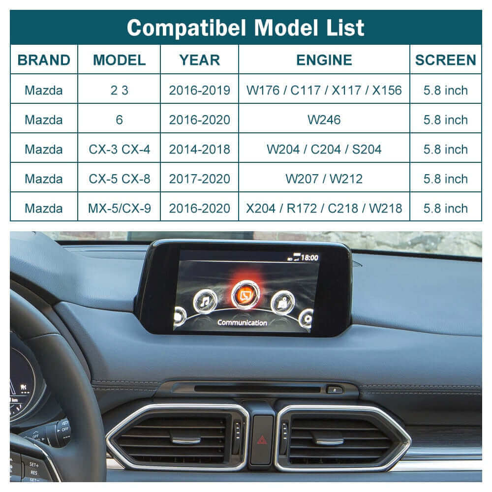 Wired Apple CarPlay/Android Auto Upgrade Module for Mazda CX3 CX4 CX5 CX8 CX9 2014-2020 Mazda2 Mazda3 Mazda6