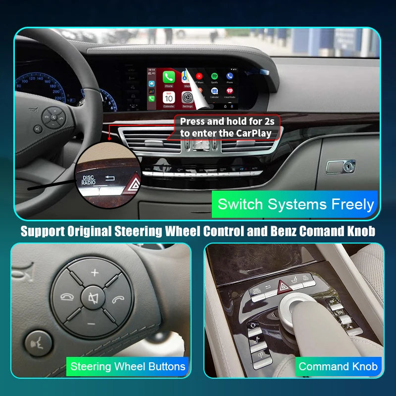Wireless CarPlay module for Mercedes Benz S-Class / CL W221 2006-2012 Android Auto Mirror Link AirPlay