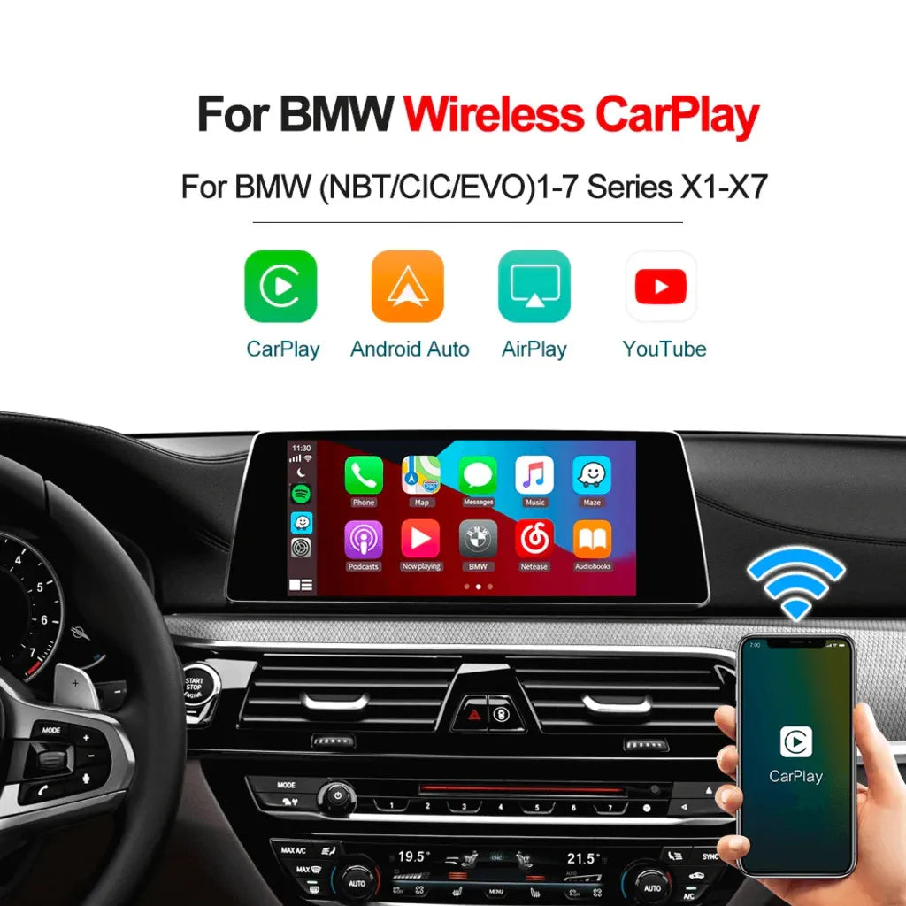 Wireless Apple CarPlay Android Auto Module CarPlay MMI Retrofit for BMW NBT/ CIC/ EVO/CCC System Modified Airplay Mirrorlink