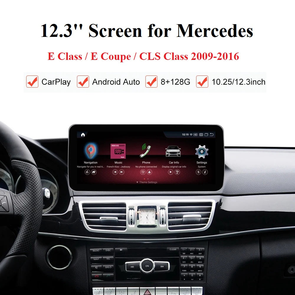 Android 13 Car Radio Touchscreen 12.3'' Car Stereo for Mercedes Benz E Class S212 W212 E Coupe C207 CLS Class W218 2009-2016