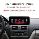 Android 12 Car Radio Touchscreen 12.3'' Car Stereo for Mercedes Benz C Class W204 GLK X204 2008-2015
