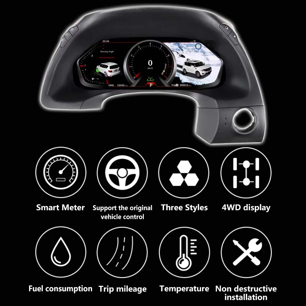 12.3" LCD Digital Cluster For Nissan Patrol Y62 Armada Infiniti QX80 2014-2019 Linux Dashboard Gauge Cluster (LHD)