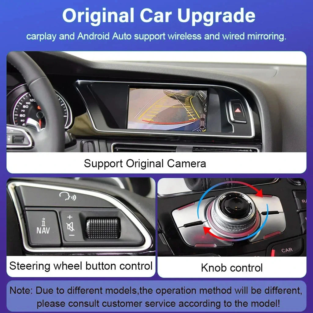 Wireless Apple CarPlay Android Auto Module for Audi A3 A4 A5 A6 A7 A8 Q3 Q5 Q7 2010-2019 with Mirror Link AirPlay Camera Function