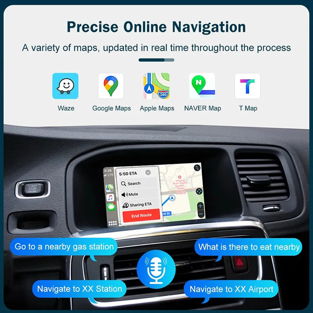 Wireless Apple CarPlay/Android Auto Upgrade Module for Volvo XC60 S60 V40 V60 2010-2019