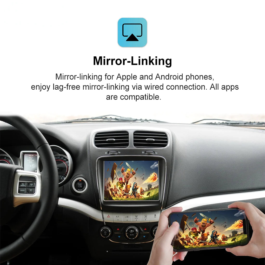 Wireless CarPlay Android Auto Upgrade Module for Dodge 8.4 inch Charger Ram Challenger Journey Durango Car Play Retrofit