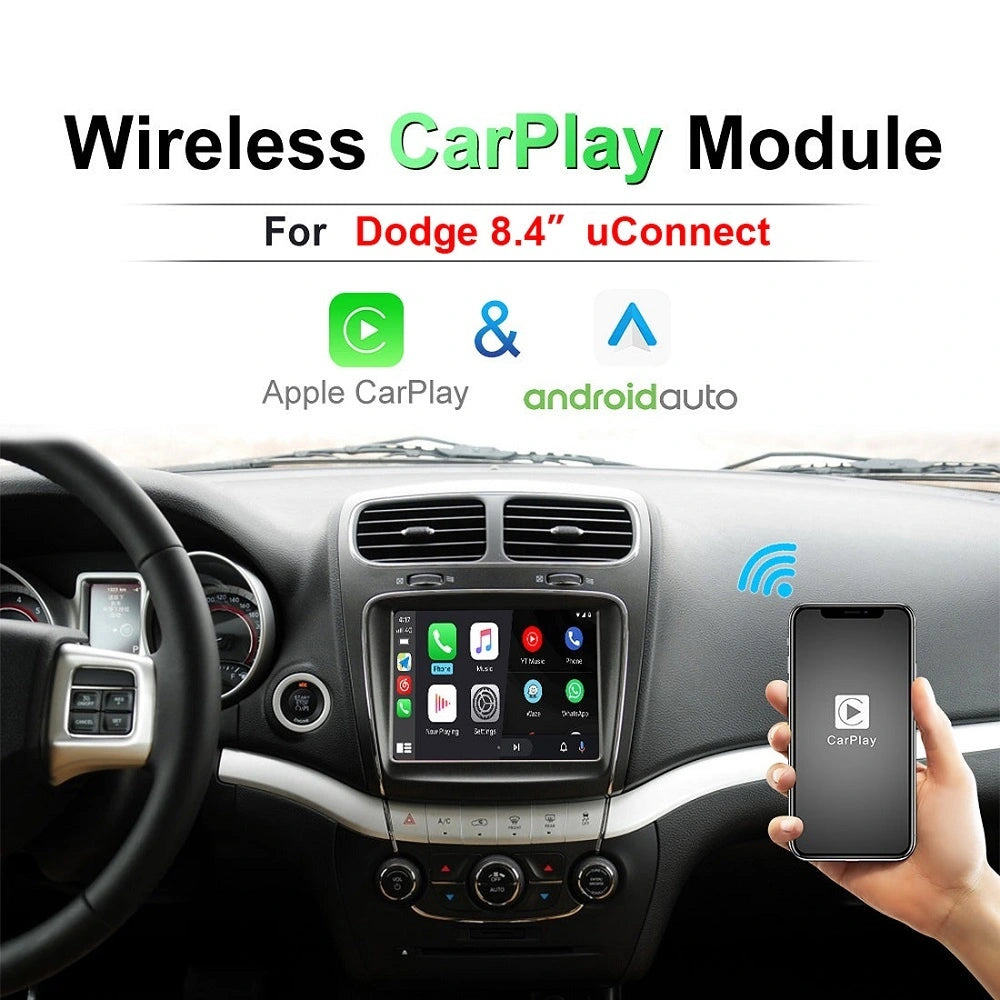 Wireless CarPlay Android Auto Upgrade Module for Dodge 8.4 inch Charger Ram Challenger Journey Durango Car Play Retrofit