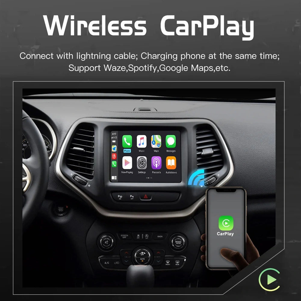 Wireless CarPlay Android Auto Upgrade Module for Jeep Grand Cherokee Commander Compass 2014-2020 8.4 inch uConnect CarPlay Retrofit