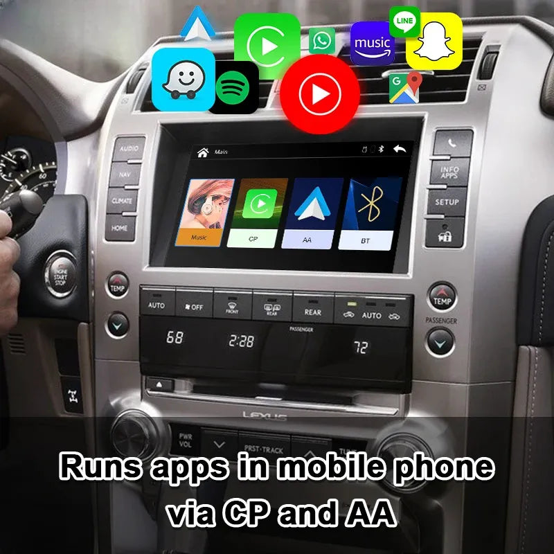 Wireless CarPlay Module for 2013-2021 Lexus GX460 LX570 Land Cruiser LC200 Crown with Android Auto