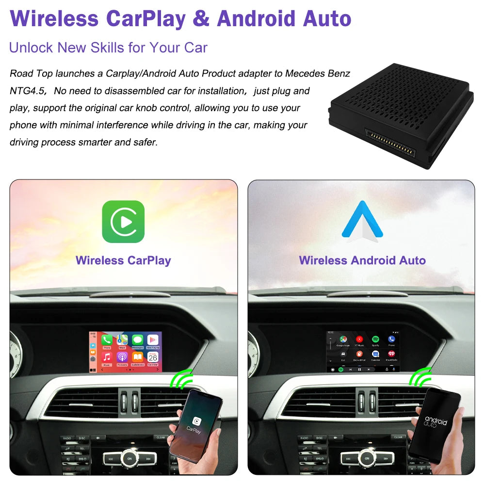 Wireless Carplay/Android Auto Module for Mercedes 2011-2016 Benz A B C E CLA GLA GLK ML Sprinter NTG4.5