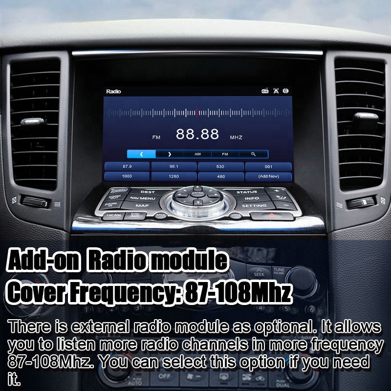 Wireless Apple Carplay/Android Auto for Infiniti FX35 FX50 G37 M45 QX60 Q70 GT-R Nissan Patrol 370Z 2008-2021